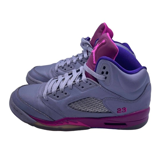Nike Jordan Retro 5 Cement Grey Pink Shoes Athletic Womens Size 8.5 Kids Youth 7 - Picture 2 of 9